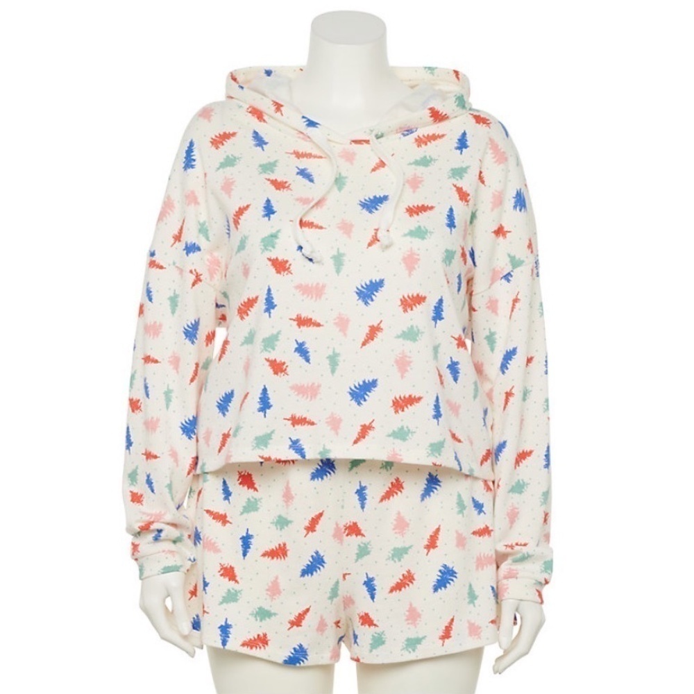 New Women's Plus Size Hoodie and Shorts Pajamas Size 2X